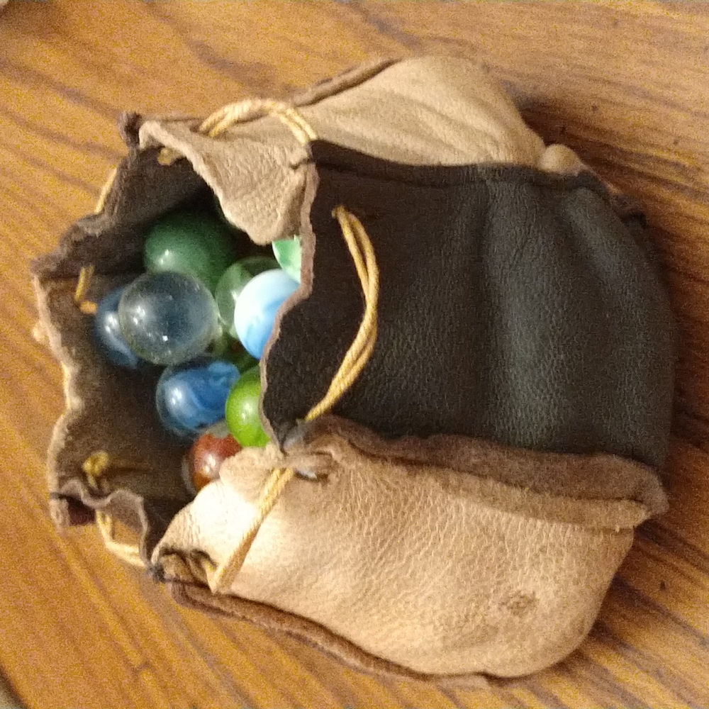 Old Leather Bag of Marbles